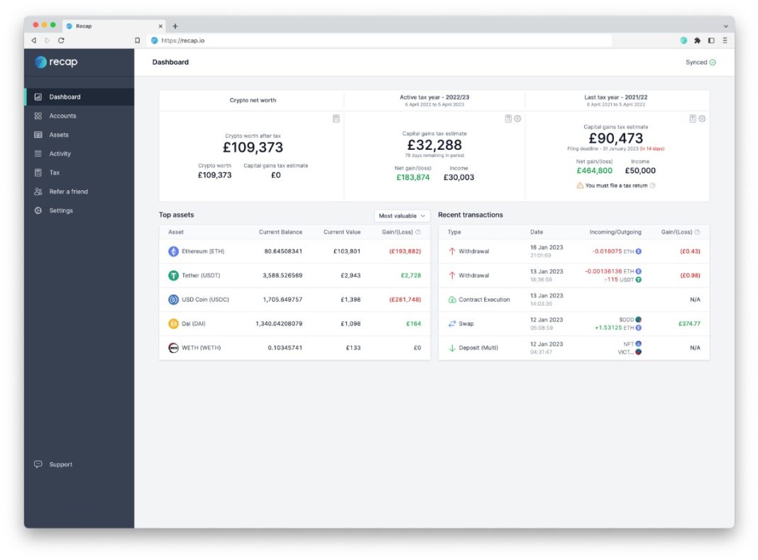 Recap Launches Game Changing Crypto Tax Dashboard Helping Investors recap-launches-game-changing-crypto-tax-dashboard-helping-investors
