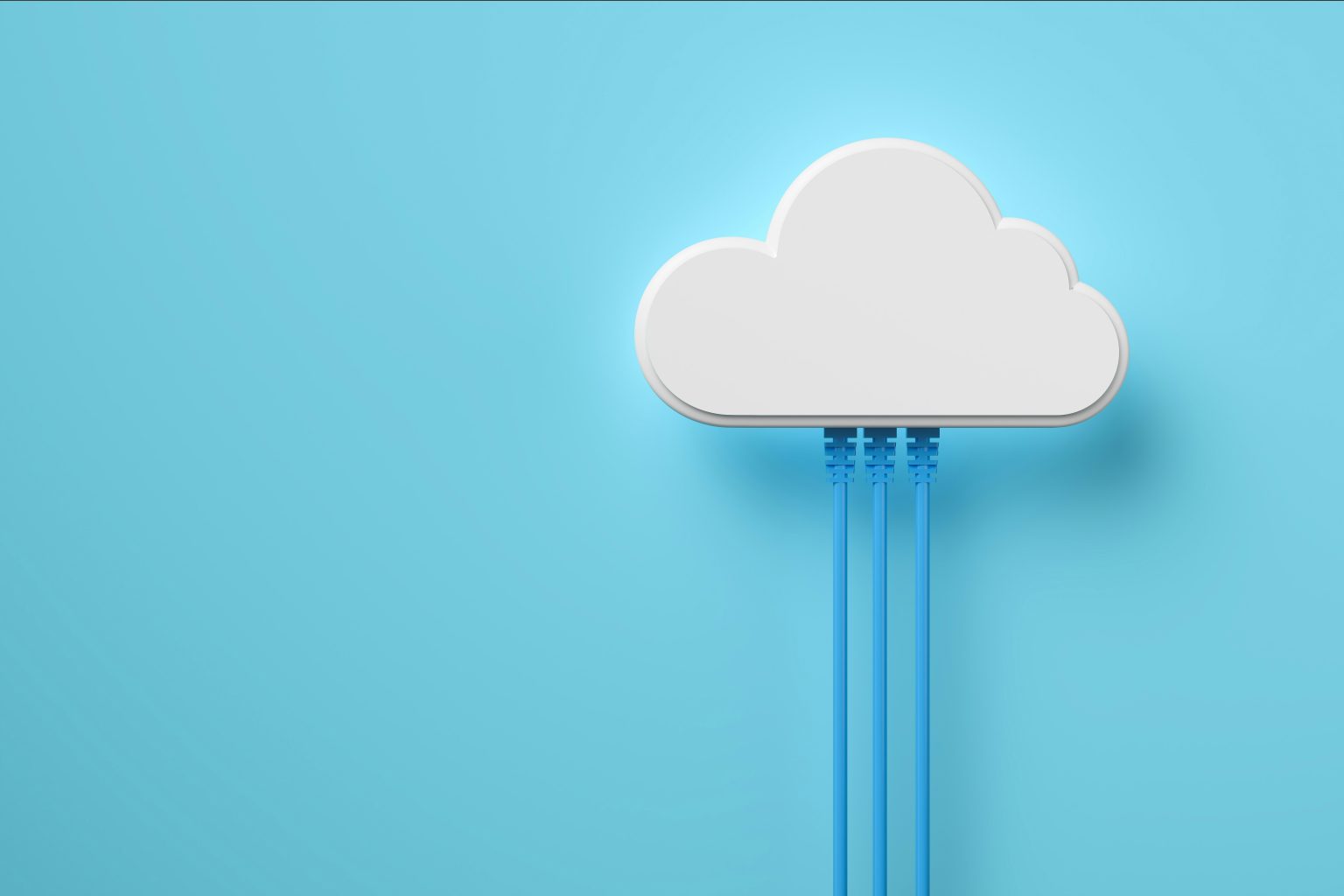 Cloud-based storage for court records Cloud icon connected by network cables, representing cloud-based record storage