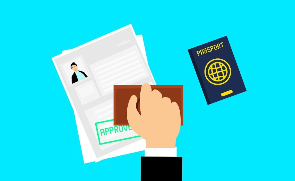 Visa application approved with a passport, illustrating the H-2B visa process for employers